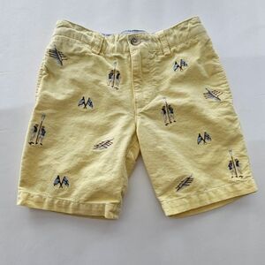 Little Boy's Polo by Ralph Lauren Flat Front Shorts - Yellow Rowing - 4/4T -